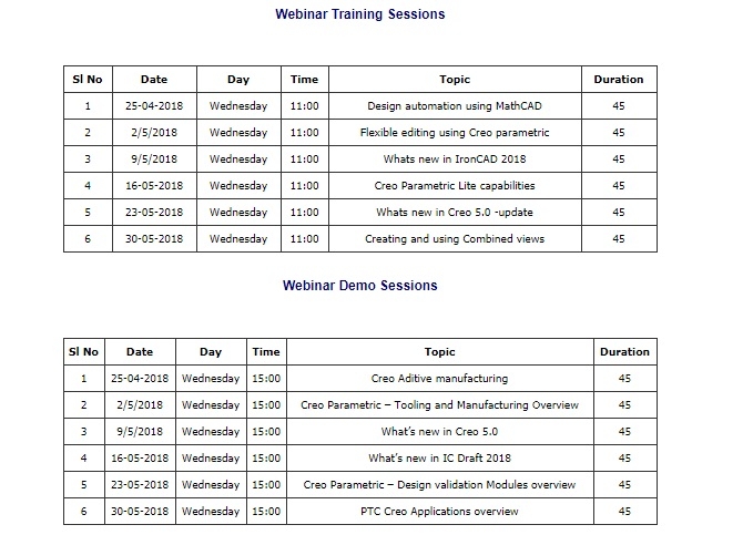 Web Schedule April 2018