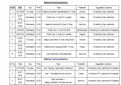 Web Schedule May 2018