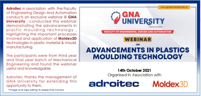 Webinar on Advancements in Plastics Molding technology